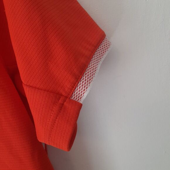 Under Armour Eagles Adult Mens M Orange Short Sleeve Polo Shirt Loose Heatgear - Picture 6 of 12